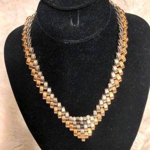 ❤️ Silver Gold V Link Necklace NWOT